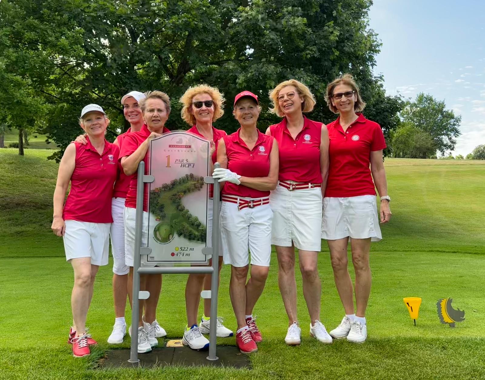 Es spielten vlnr: Andrea Lütjen, Sabine Ahrens, Brigitte Brandt (danke für die Aushilfe !), Katharina Quirmbach, Stefanie Bohm, Sabine Leib. Danke an unsere Starterin Birgit Stahl !